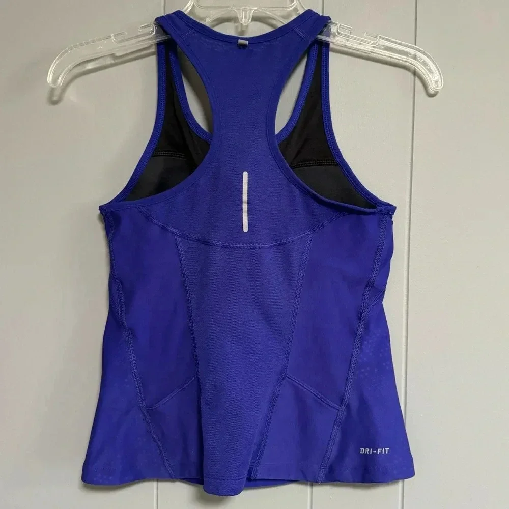 NIKE Dri-Fit Blue / Purple Lined Athletic Tank Top Size Small